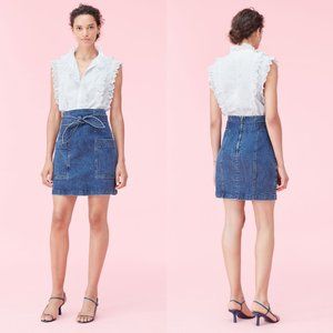 NWT Rebecca Taylor La Vie Denim Skirt | Etienne Wash | Size 29
